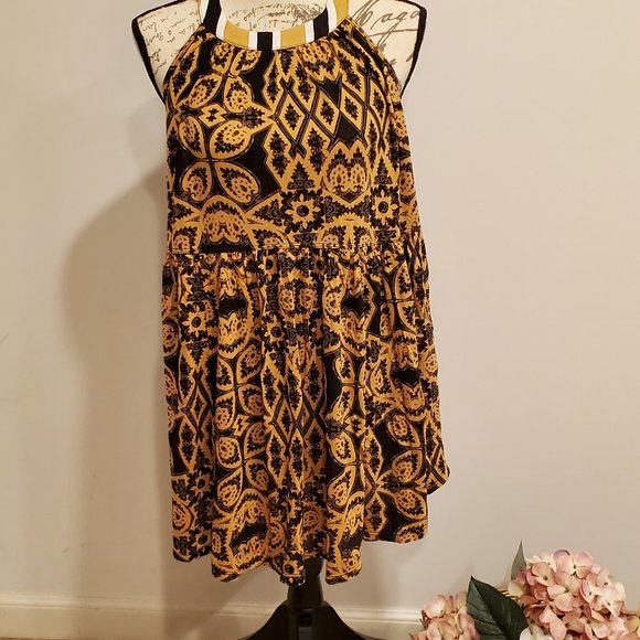 Free People Dresses & Skirts - Free People Women Summer Dress  Beatiful Boho Print, Halter Neck, Size M